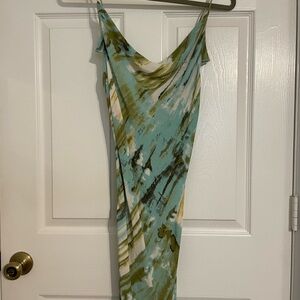 Elegant Multicolor Tie-Dye Dress